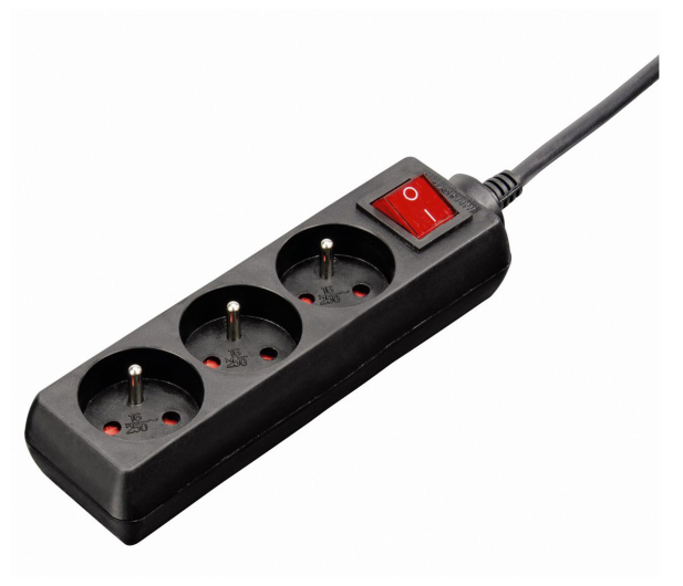 HAMA Listwa zasilająca Standard 3GN, 1,5M czarna - 1416383 - zdjęcie 2